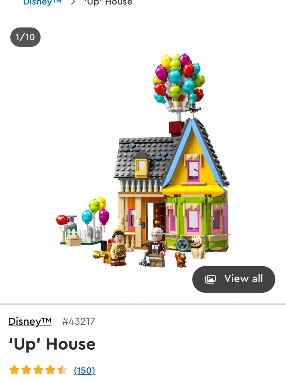 Lego Multicolor 'Up' Balloon House Building Set